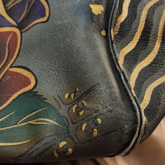 Anuschka by Anna, Multicolor Hand Painted Floral Leather Shoulder Bag - Picture 15 of 16